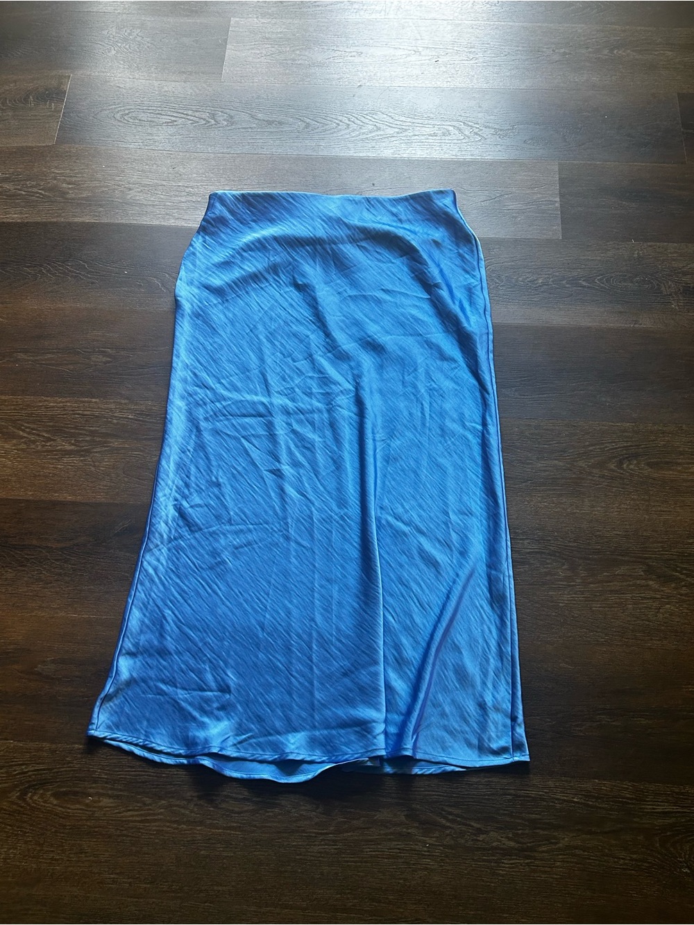 a new day Blue Satin Maxi Skirt